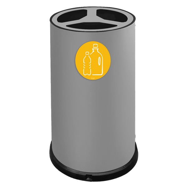 STILCASA - 993-G - Contenitore tondo 3 scomparti 100L in acciaio grigio Stilcasa - 102094 -  Conf. da 1 Pz.