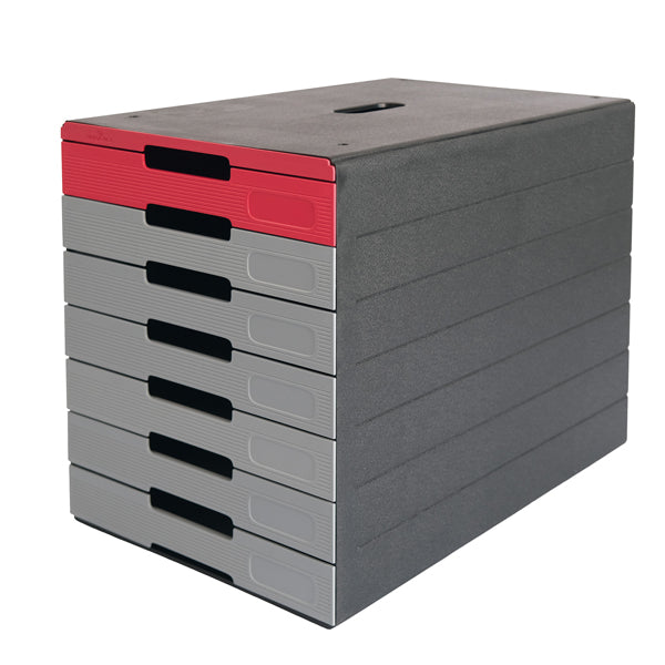 DURABLE - 7763-03 - Cassettiera Idealbox Pro 7 - 7 cassetti - 36,5 x 32,2 x 25 cm - rosso - Durable - 102111 -  Conf. da 1 Pz.