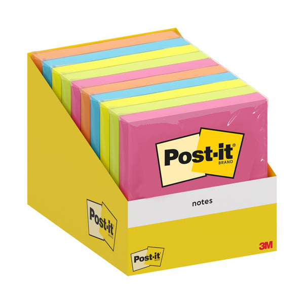 POST-IT - 7100317840 - Blocco foglietti Post it   - 76 x 76 mm - colori assortiti - 100 fogli - Post it  - conf. 10 blocchi - 102223 -  Conf. da 1 Pz.