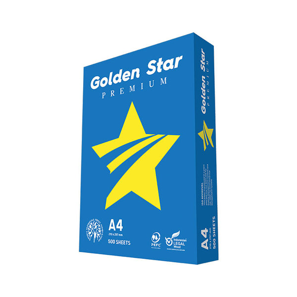 GOLDEN STAR PAPER Risma Carta A4 economica ottima qualità, CONFEZIONE DA 5 RISME
