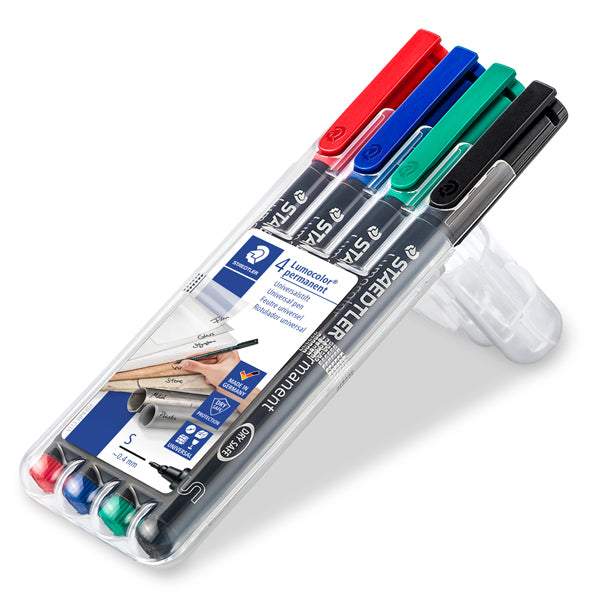 STAEDTLER - 313WP4 - Pennarello Astucci Lumocolor Permanent 313 - punta 0,4 mm - colori assortiti - Staedtler