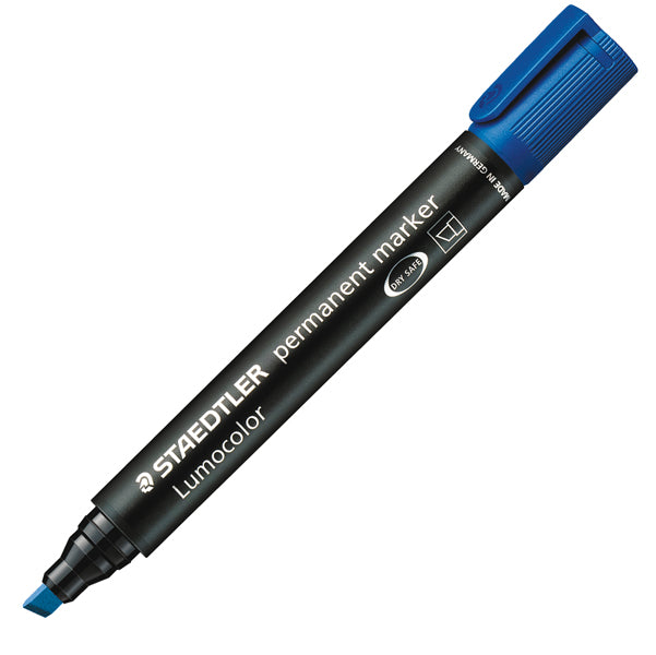 STAEDTLER - 3503 - Marcatore Lumocolor Permanent 350 - punta a scalpello - tratto 2 - 5 mm - blu - Staedtler