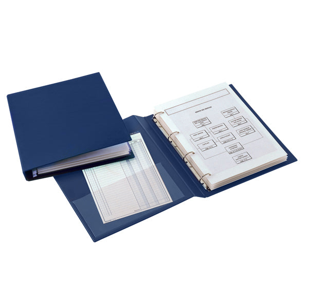 SEI ROTA - 34508507 - Raccoglitore Sanremo 2000 - 4 anelli a D 25 mm - dorso 4 cm - 30 x 42 cm (libro) - blu - Sei Rota
