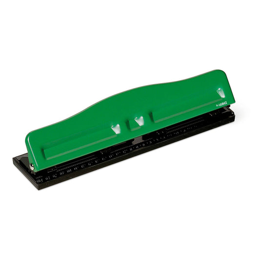 LEBEZ - 840 - Perforatore 840 - max 8 fogli - 4 fori regolabili - passo 6-8 cm - verde - Lebez