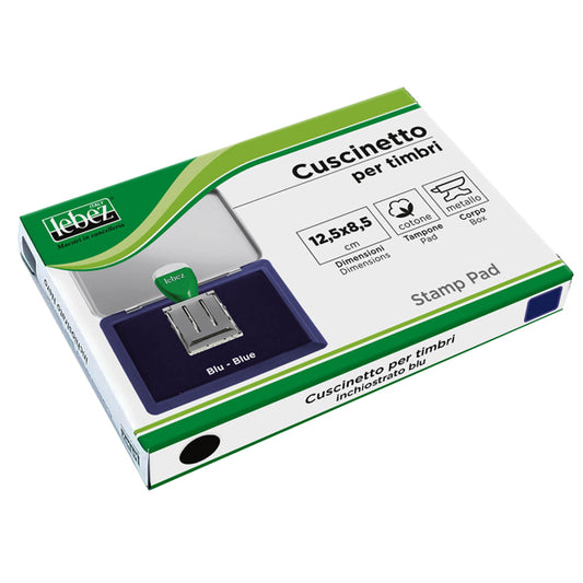 LEBEZ - 1481-BL - Cuscinetto per timbri - 12,5 x 8,5 cm - blu - Lebez