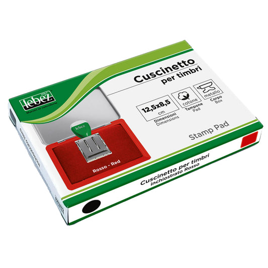 LEBEZ - 1481-R - Cuscinetto per timbri - 12,5 x 8,5 cm - rosso - Lebez