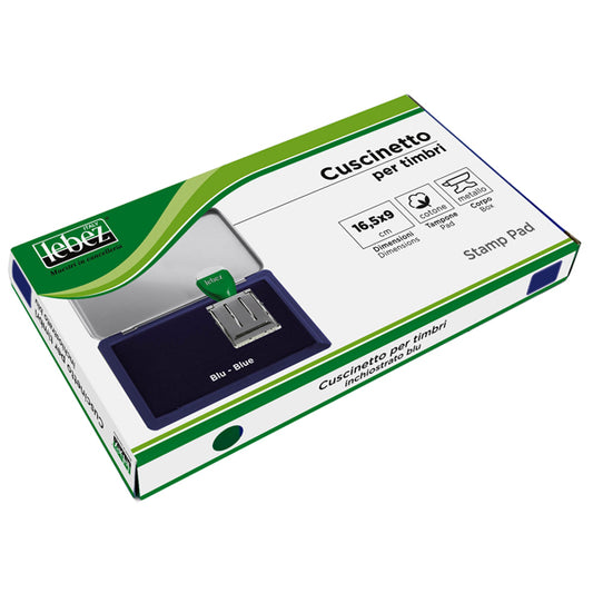 LEBEZ - 1482-BL - Cuscinetto per timbri - 16,5 x 9 cm - blu - Lebez