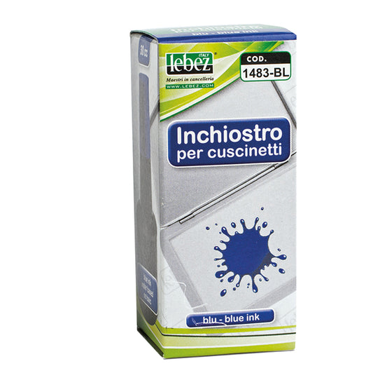 LEBEZ - 1483-BL - Inchiostro per cuscinetti - 30 ml - senza olio - blu - Lebez