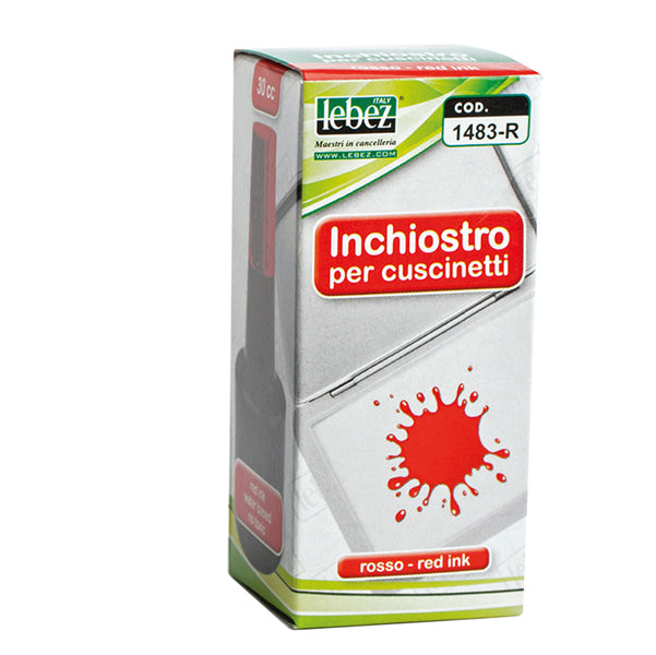 LEBEZ - 1483-R - Inchiostro per cuscinetti - 30 ml - senza olio - rosso - Lebez