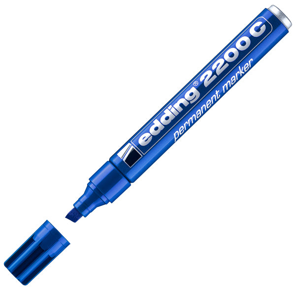 EDDING - E-2200C 003 - Marcatore permanente Edding 2200c - punta a scalpello - 1,5 - 5 mm - blu - Edding
