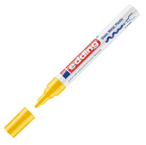 EDDING - E-750 005 - Marcatore permanente a vernice 750 - punta 2 - 4 mm - giallo - Edding