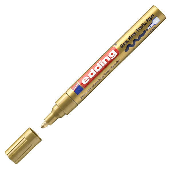 EDDING - E-750 053 - Marcatore permanente a vernice 750 - punta 2 - 4 mm - oro - Edding