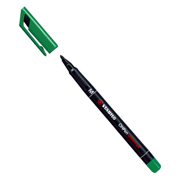 STABILO - 843-36 - Pennarello OHPen universal permanente 843 - punta media 1 mm - verde - Stabilo