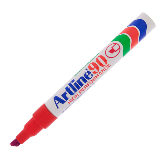 ARTLINE - A90R - Marcatore permanente A 90 - punta scalpello - 2 - 5 mm - rosso - Artline