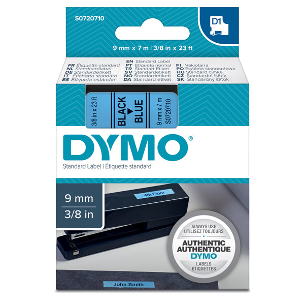 DYMO - S0720710 - Nastro D1 409160 - 9 mm x 7 mt - nero-blu - Dymo