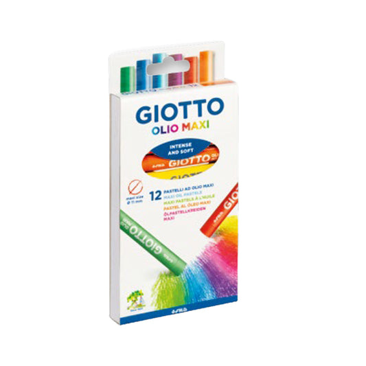 GIOTTO - F293400 - Pastelli a olio - lunghezza 70 mm - diametro11 mm - colori assortiti - Giotto - conf. 12 pezzi
