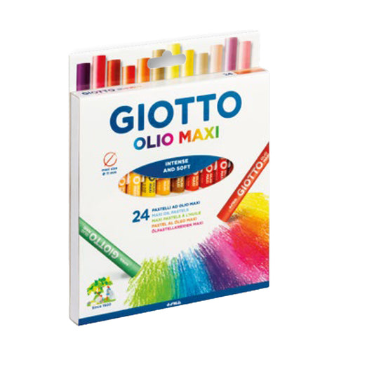 GIOTTO - F293800 - Pastelli a olio - lunghezza 70 mm - diametro11 mm - colori assortiti - Giotto - conf. 24 pezzi