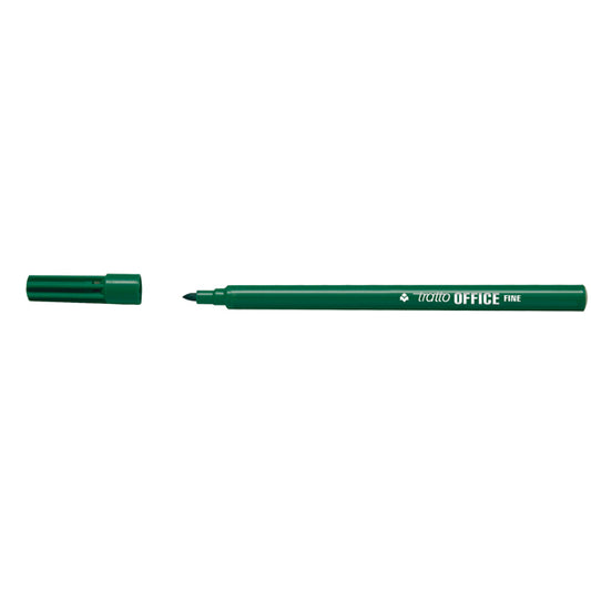 TRATTO - 730504 - Pennarelli Office - punta feltro - punta fine -  tratto 0,7 mm - verde - conf. 12 pezzi