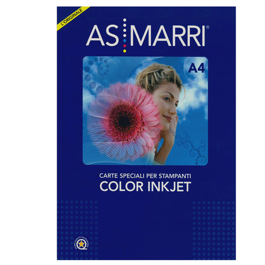 AS MARRI - 8103 - Carta fotografica - per inkjet - A4 - 180 gr - 50 fogli - effetto lucido - bianco - As Marri