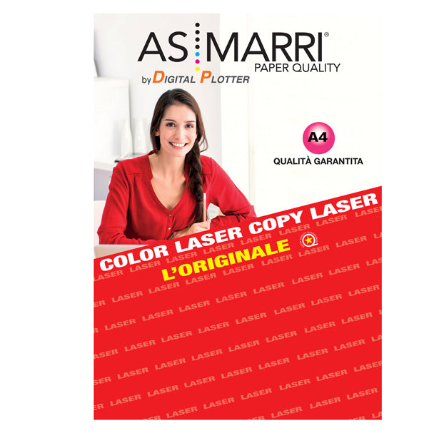 AS MARRI - 0672 - Adesivo poliestere - stampa laser - A4 - 100 fogli - trasparente permanente - As Marri