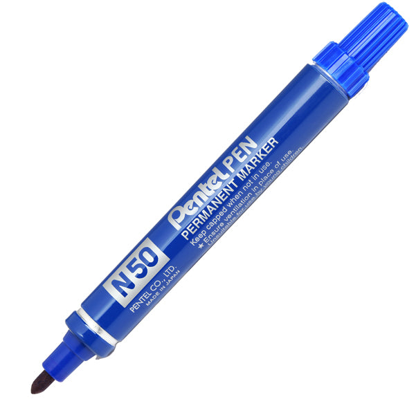 PENTEL - N50-C - Marcatore permanente N50 - punta tonda - blu - Pentel