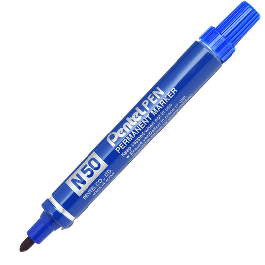 PENTEL - N50-C - Marcatore permanente N50 - punta tonda - blu - Pentel