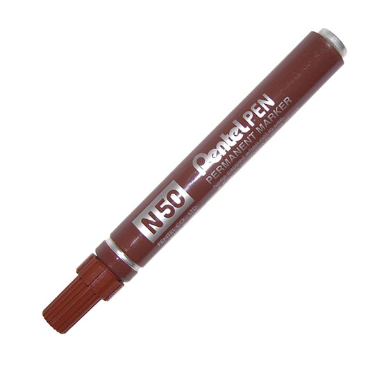 PENTEL - N50-E - Marcatore permanente N50 - punta tonda - marrone - Pentel
