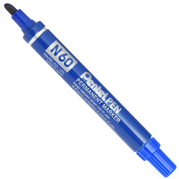 PENTEL - N60-C - Marcatore permanente N60 - punta scalpello - blu - Pentel
