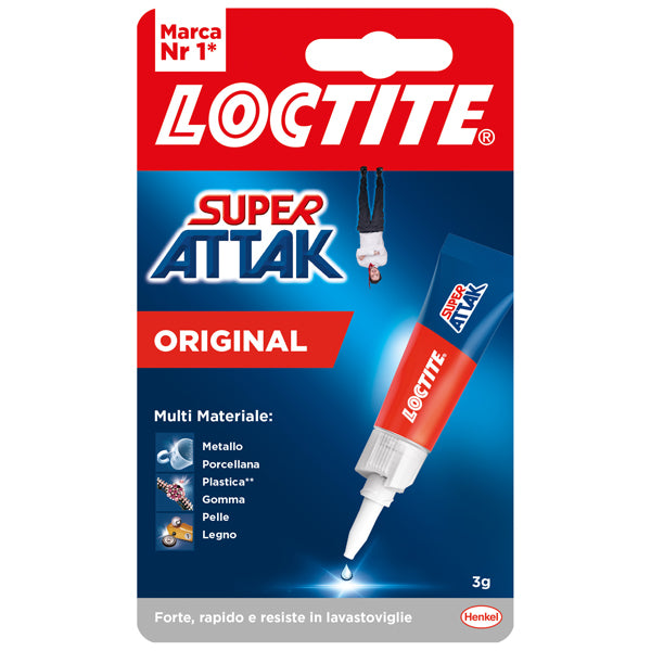 LOCTITE - 2632156 - Colla Super Attak Original - 3 gr - trasparente - Loctite