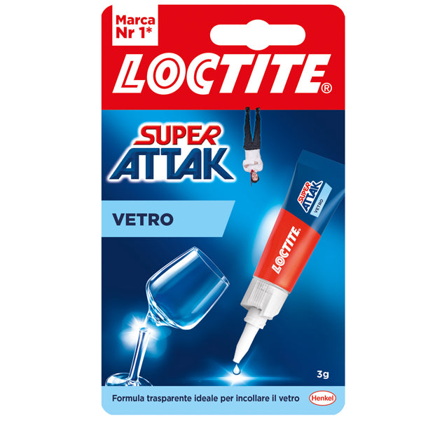 LOCTITE - 2632280 - Colla Super Attak Vetro - 3 gr - trasparente - Loctite