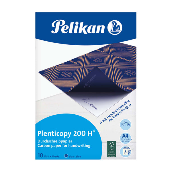 PELIKAN - 434738 - Carta da ricalco Plenticopy  200H  - 21x29,7 cm - blu - Pelikan - conf. 10 fogli