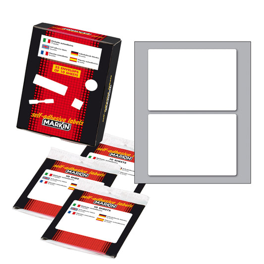 MARKIN - 10050 - Etichette adesive - permanenti - 95 x 66 mm - 2 et-fg - 10 fogli - bianco - Markin