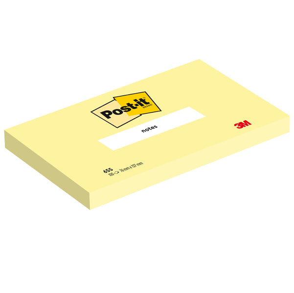 POST-IT - 7100290165 - Blocco foglietti - 655 - 76 x 127 mm - giallo Canary - 100 fogli - Post it
