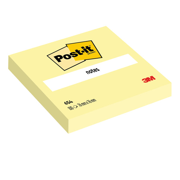 POST-IT - 7100290160 - Blocco foglietti - 654 - 76 x 76 mm - giallo Canary - 100 fogli - Post it