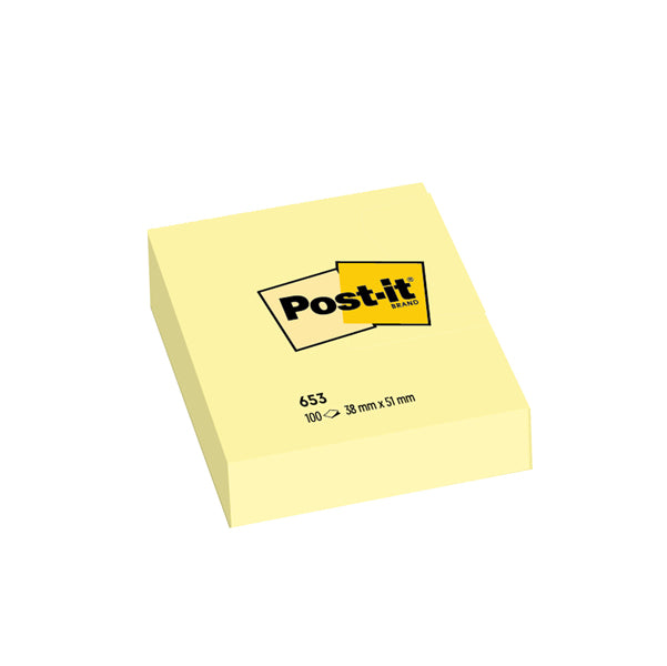 POST-IT - 7100296172 - Blocco foglietti - 653 - 38 x 51 mm - giallo Canary - 100 fogli - Post it