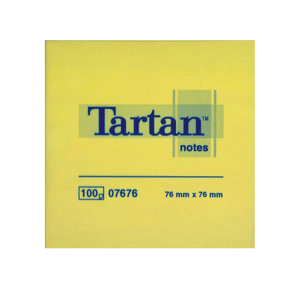 TARTAN - 7100172742 - Blocco foglietti - giallo pastello - 76 x 76mm - 63gr - 100 fogli - Tartan