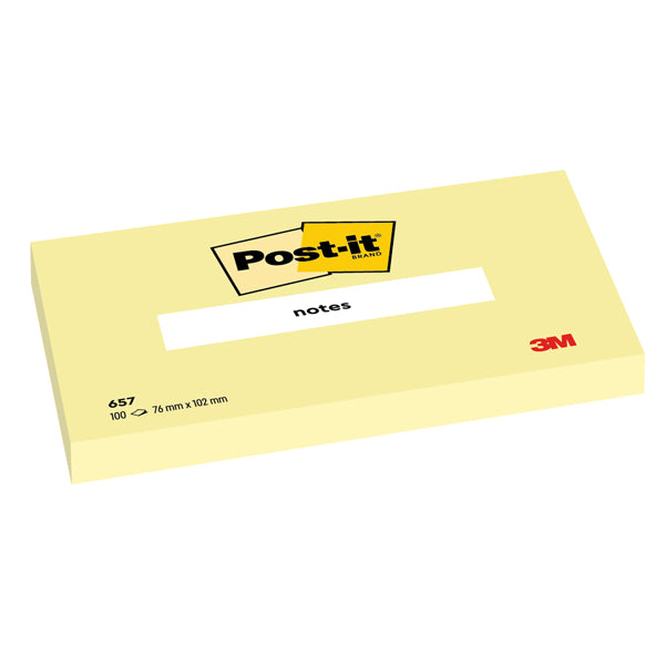 POST-IT - 7100290168 - Blocco foglietti - 657 - 76 x 102 mm - giallo Canary - 100 fogli - Post it