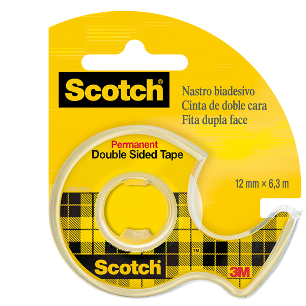 SCOTCH - 7100284974 - Nastro biadesivo 665 - in chiocciola - permanente - senza liner - 6,3 m x 1,2 cm - trasparente - Scotch