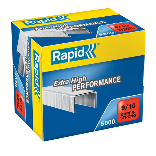 RAPID - 24871200 - Punti Rapid Super Strong - alti spessori - 9-10 - acciaio zincato - metallo - Rapid - conf. 5000 pezzi