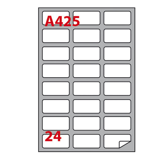 MARKIN - 210A425 - Etichette adesive A425 - permanenti - 64 x 34 mm - 24 et-fg - 100 fogli A4 - bianco - Markin