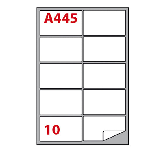 MARKIN - 210A445 - Etichette adesive A445 - permanenti - 99,6 x 57 mm - 10 et-fg - 100 fogli A4 - bianco - Markin