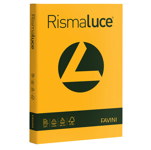 FAVINI - A67H104 - Carta Rismaluce - A4 - 200 gr - giallo oro 52 - Favini - conf. 125 fogli