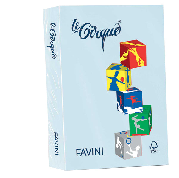 FAVINI - A71T504 - Carta Le Cirque - A4 - 80 gr - celeste pastello 101 - Favini - conf. 500 fogli