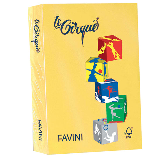 FAVINI - A71B504 - Carta Le Cirque - A4 - 80 gr - giallo sole 202 - Favini - conf. 500 fogli