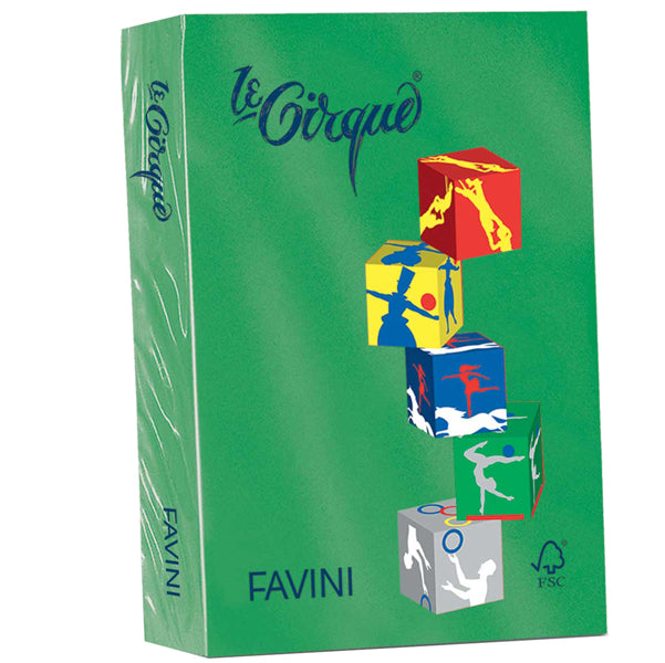 FAVINI - A71D504 - Carta Le Cirque - A4 - 80 gr - verde bandiera 208 - Favini - conf. 500 fogli