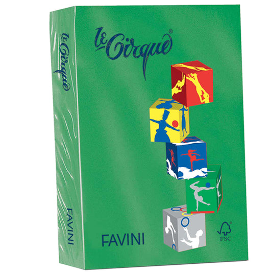 FAVINI - A74D304 - Carta Le Cirque - A4 - 160 gr - verde bandiera 208 - Favini - conf. 250 fogli