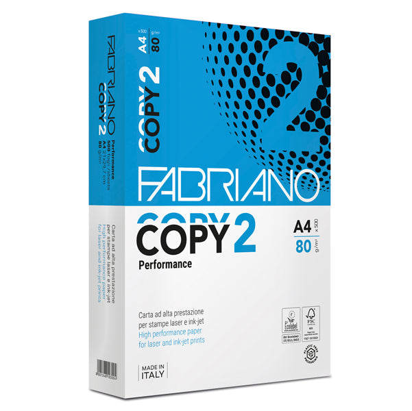FABRIANO - 92803006 - Carta fotocopie Copy 2 - A4 - 80 gr - bianco - Fabriano - conf. 500 fogli