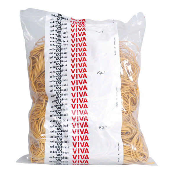 VIVA - E030 - Elastici ad anello - diametro 3 cm - 1 kg - gomma - giallo - Viva