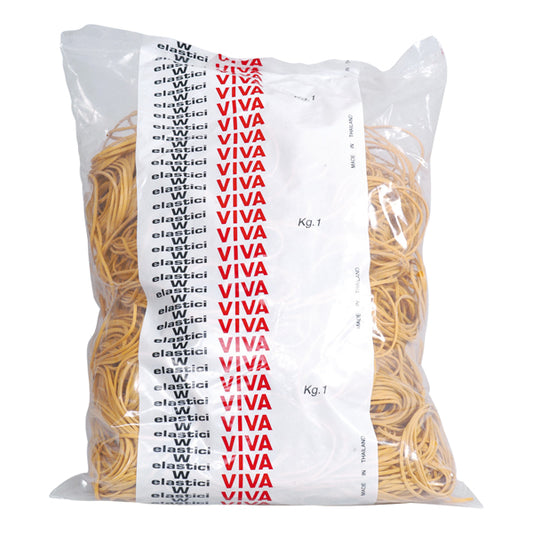 VIVA - E050 - Elastici ad anello - diametro 5 cm - 1 kg - gomma - giallo - Viva