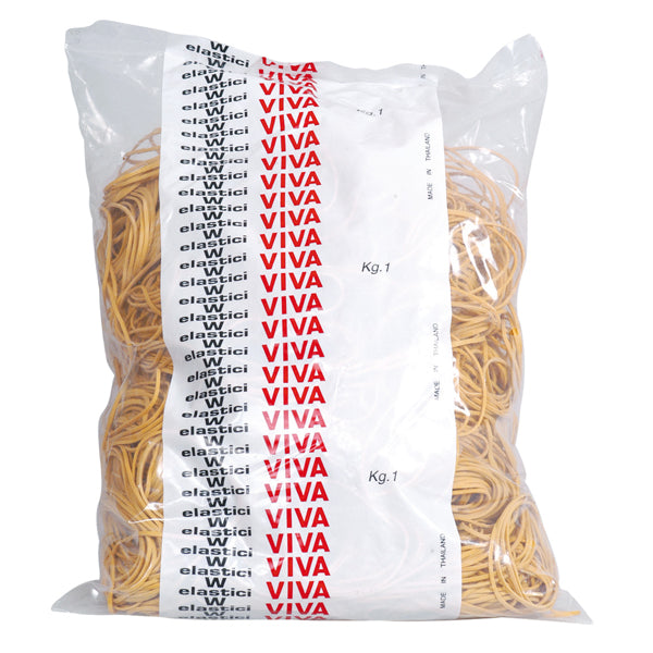 VIVA - E100 - Elastici ad anello - diametro 10 cm - 1 kg - gomma - giallo - Viva